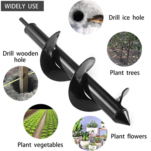 Auger Drill Bit for Planting 4"X12",Garden Plant Flower Bulb Bedding Planter Aug - Picture 4 of 12