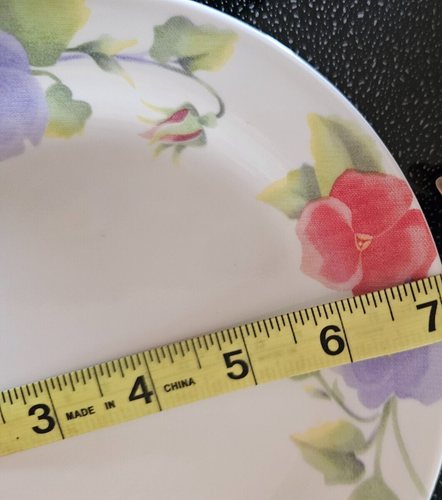 Corelle Corning Summer Blush Pansy Pansies Lot of 4 Dessert Bread 7" Plates - Picture 4 of 4