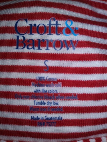 Croft & Barrow Women's Blouse. Red/white Stripes. Size Small - Picture 3 of 3