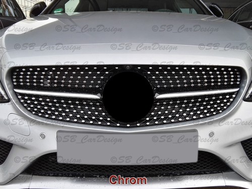 CHROM Aufkleber Folien Decal f. Mercedes W205 Limo Coupe AMG Urban- Diamantgrill - Bild 2 von 3