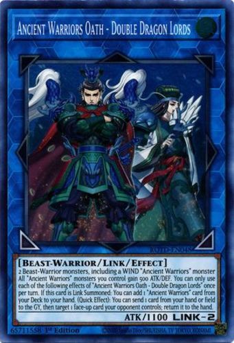 Yugioh! Ancient Warriors Oath - Double Dragon Lords - ROTD-DE048 - Super Rare -  - Bild 1 von 1