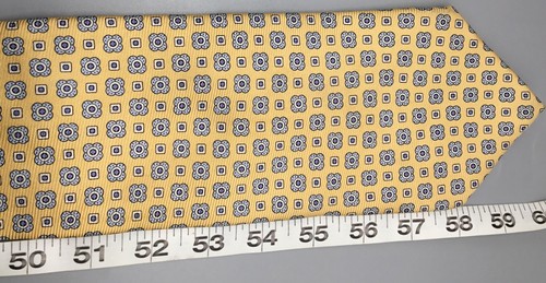 Cravatta collo USA BROOKS BROTHERS MAKERS seta - giallo blu bianco - Foto 6 di 6