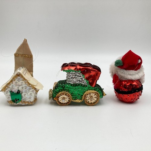 De colección Navidad Push Pin Cuentas Lentejuelas Adornos Santa Iglesia Ciervo Coche Payaso - Imagen 9 de 12