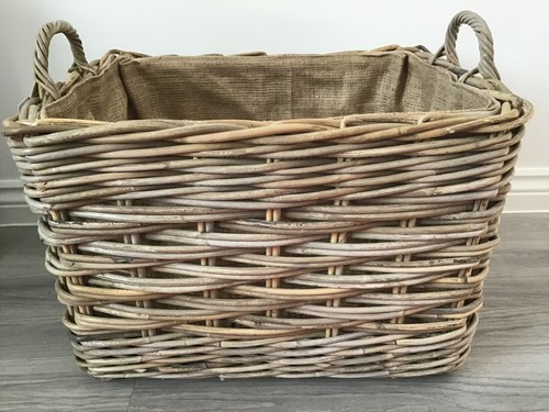 Rattan Log / Storage / Kindling Baskets, Excellent Quality, Hessian Lined - Picture 24 of 33