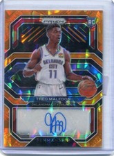 2020-21 Prizm - THEO MALEDON - Orange Cracked Ice Autograph Rookie -  THUNDER