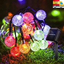 GUIRNALDA SOLAR LUCES INTERIOR EXTERIOR IMPERMEABLE LED 6.5m COLORES