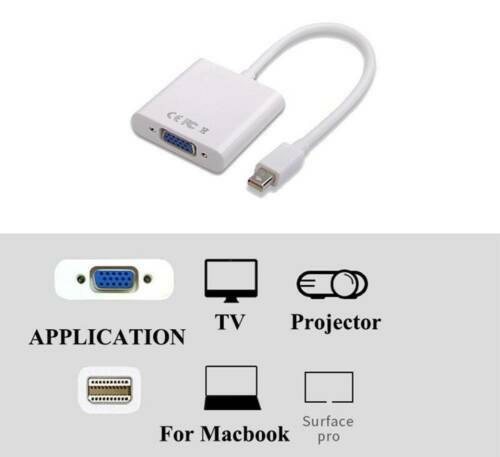 Mini DisplayPort to VGA Cable Adapter Thunderbolt For Apple Macbook Pro Air Min - Picture 7 of 7