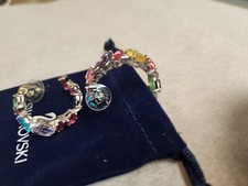 SWAROVSKI Multicolored Crystals Gema Hoop Earrings (SMALL)