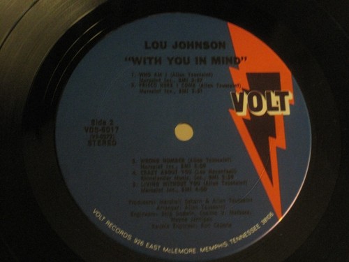 LOU JOHNSON WITH YOU IN MIND LP ORIG '71 VOLT VOS 6017 SOUL ALLEN TOUSSAINT VG+ - Imagen 4 de 4