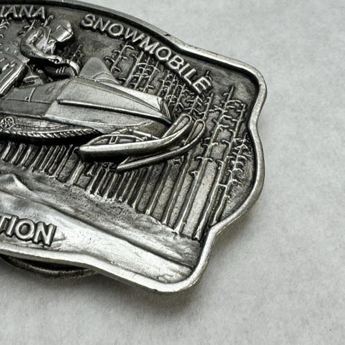 Vintage Siskiyou Pewter Snowmobile Belt Buckle “Indiana Snowmobile Association” - Picture 5 of 10
