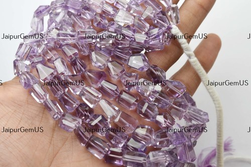 9 Inch Strand AAA 100% Genuine Pink Amethyst Faceted Nuggets Beads Size-8-13mm - Picture 2 of 5