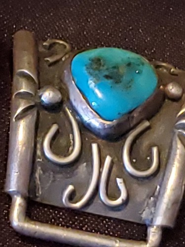 Vintage Navajo Sterling Silver Turquoise Watch Tips Ends Signed G - Picture 5 of 11