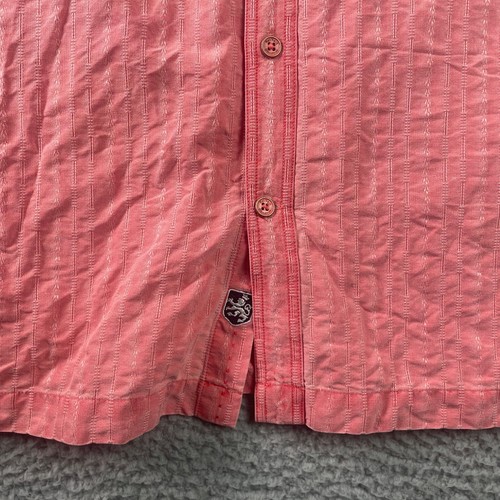 Nat Nast Shirt Mens Extra Large Silk Blend Coral Pink Short Sleeve - Picture 7 of 14