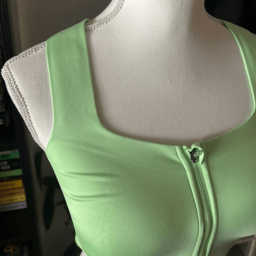 Reggiseno sportivo all in motion taglia 36DD verde con cerniera davanti - Foto 3 di 5