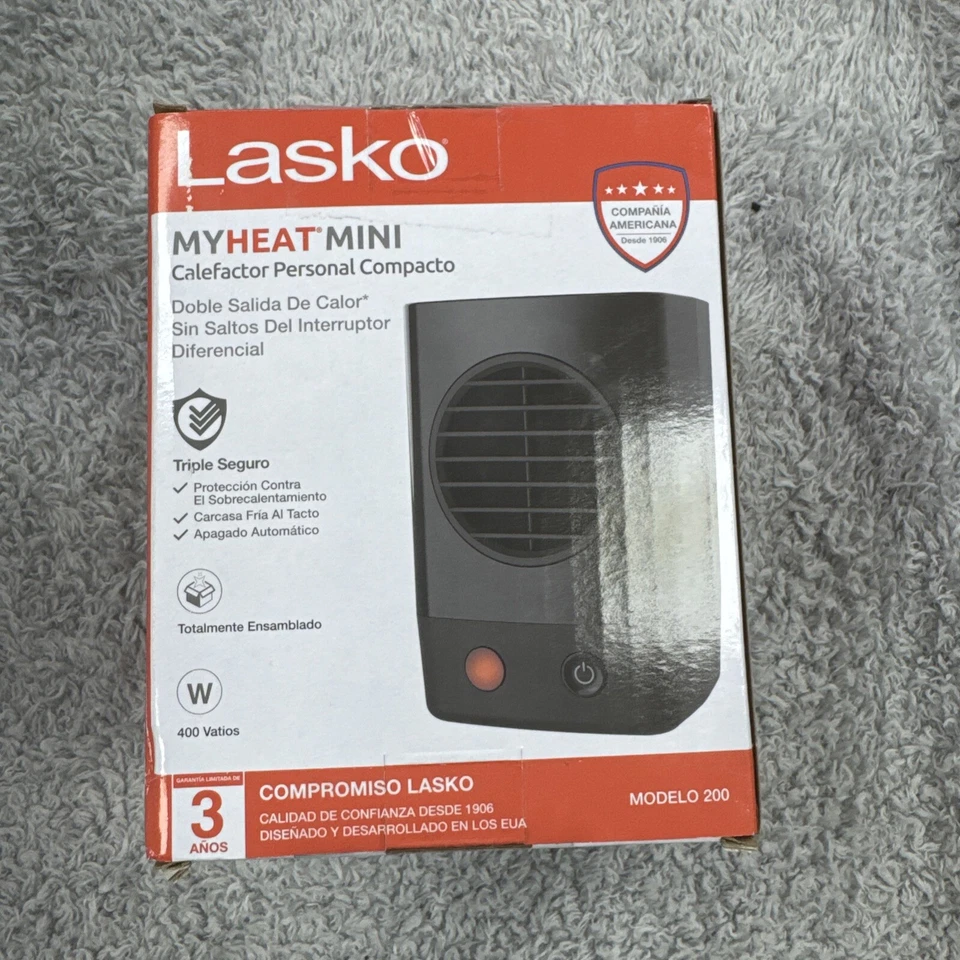Lasko 200 400w Calentador Personal Negro NUEVO PRECINTADO ENVÍO GRATUITO Foto 3 de 4