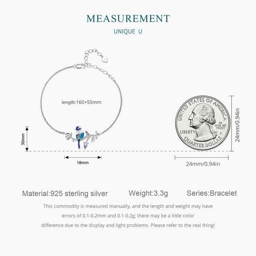 S925 Sterling Silber Farbenfrohes Eisvogel-armband Weiß Vergoldetes Damenarmband - Bild 11 von 14