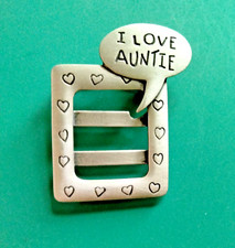 Vintage JJ Jonette "I love Autie" Brooch (106 - 1606)