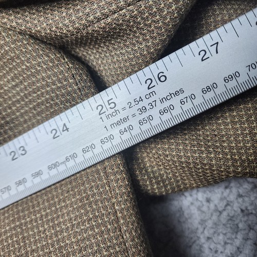 HART SCHAFFNER MARX Men' 48L Beige Check USA Wool Blazer Sport Coat Suit Jacket - Picture 15 of 15