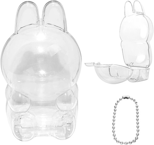 Display Case Compatible with LABUBU, Protective Cover with Keychain(Sitting) - 第 1/5 張圖片