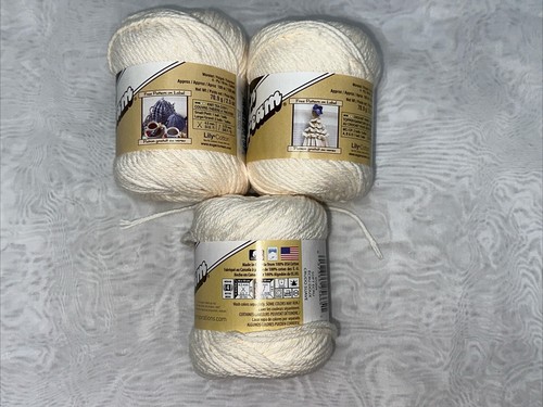 Lot 3 Spinrite Lily Sugar'n Cream 100% USA Grown Cotton Yarn Soft Ecru Beige New - Picture 3 of 7