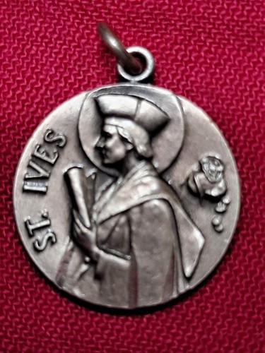 St Ives New Sterling Silver Medal USA Jeweled Cross Co Patron Lawyers