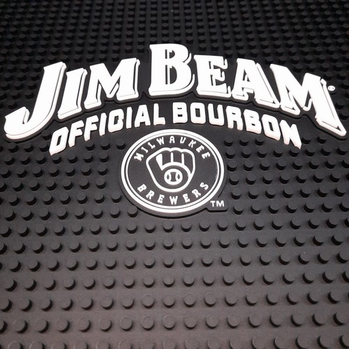 Jim Beam Official Bourbon Barmatte MLB Milwaukee Brewers Edition 14x14 NEU  - Bild 1 von 7