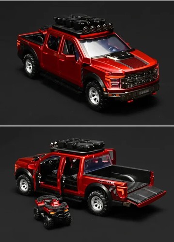 1:24 Ford Raptor F150 Pickup Diecast Car Model Simulation Sound Light Kids Gift - Picture 18 of 27
