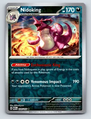 Stage 2 Nidoking HP 170 Enthusiastic King Ability Venomous Impact Attack