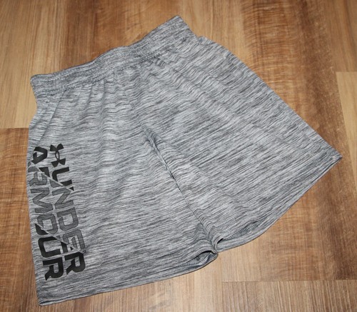 LN! UNDER ARMOUR Boy's SIZE 6 Black & Gray Marled Dri Fit Athletic Logo Shorts - Picture 1 of 3