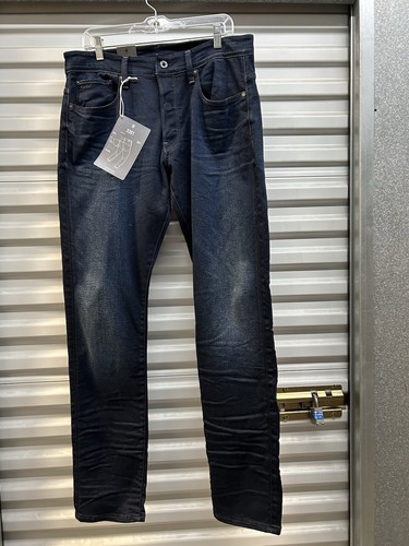 NUEVO CON ETIQUETAS G-STAR RAW 3301 CÓNICO 34 x 34 JEANS HOMBRE AZUL PROFUNDO - Imagen 1 de 12