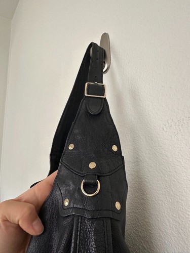 Coach Rhyder Stud Bag Hobo Gold Leather Black Adjustable Western Shoulder Bag - Picture 12 of 21