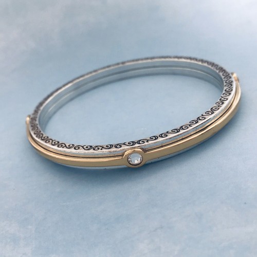 💜Brighton VERANDA Two Tone Crystal Bangle Bracele