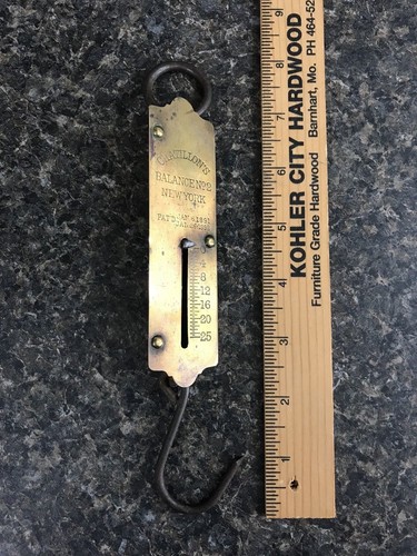 Antique 25 Pound Brass Chatillion's Balance Scale No 2 Patented 1891 1892 - Imagen 4 de 6