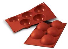 Louis Tellier SF001 Siloconflex Non-Stick (5) Half Sphere Silicone Mold