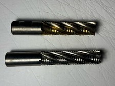 2 pcs. 1” dia roughing end mills one is Cobalt. TIN coated. 4"LOC