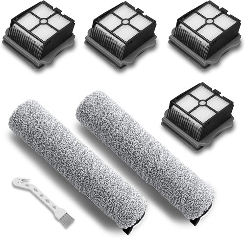 Efficient 2 Pack Brush Rollers + 4 Pack Filters for iFloor 3/Floor One S3 Vacuum - Picture 3 of 8