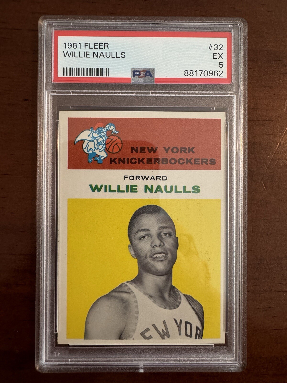 1961 Fleer Willie Naulls #32 PSA 5 EX New York Knicks LOOKS MUCH NICER