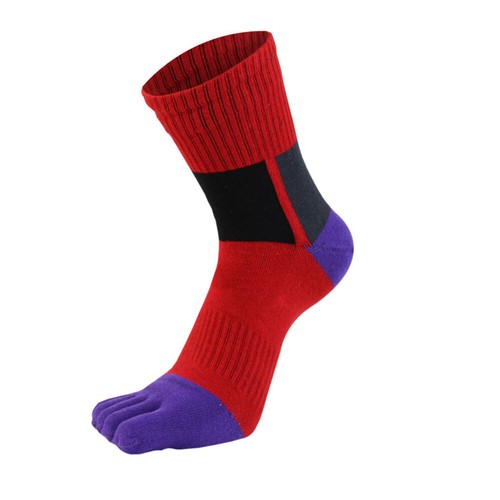 1pair Men Cotton Crew Five Finger Toe Ankle Striped Breathe Solid Sport Socks ^ - Picture 16 of 18