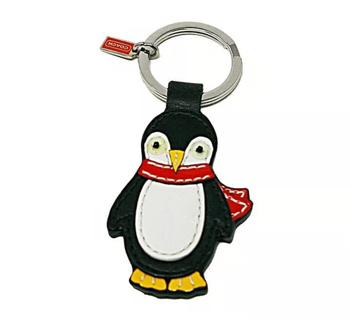 Coach 92196 Leather Penguin Keychain Key Fob Handbag Charm - Picture 2 of 8