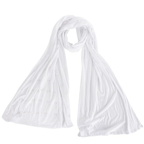 170*60cm Headscarf Women Muslim Jersey Beads Long Turban Hijab Scarf Scarves New - Picture 14 of 26