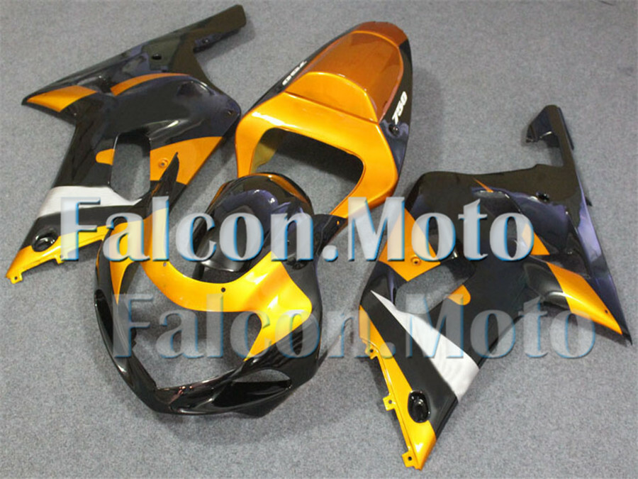 Black Gold ABS Injection Body Kit Fairing Fit for 01-03 GSXR 600 750 K1 Mold aAY item image