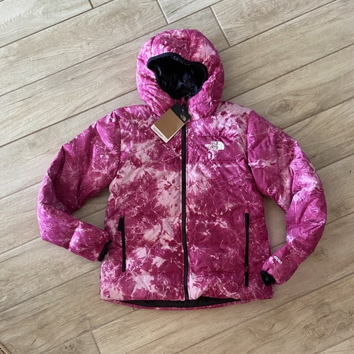 The North Face Reversible Jacket Down Hooded Girls X-Small XS Fuchsia Pink Black - Picture 8 of 8
