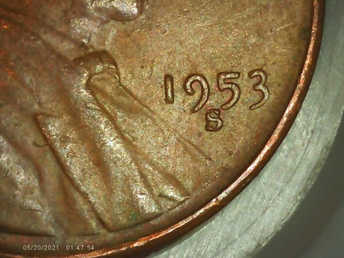 1953-S/D Lincoln Wheat Penny, RPM Repunched Mint Mark, L on rim, S too close - Picture 6 of 10