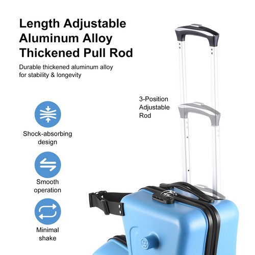 Kids ride-on Suitcase carry-on Tollder Luggage with Wheels Suitcase to Kid - Picture 4 of 18
