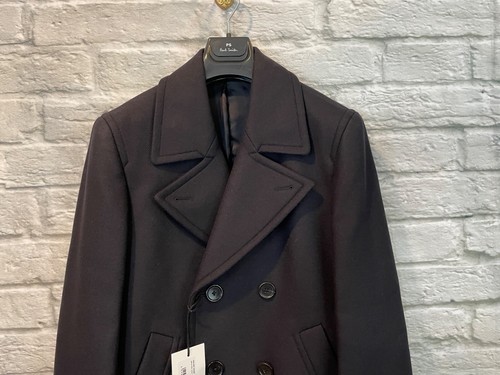NWT Paul Smith Mens Black Wool Cashmere Double Breasted Peacoat Sz Small $695 - Picture 5 of 10