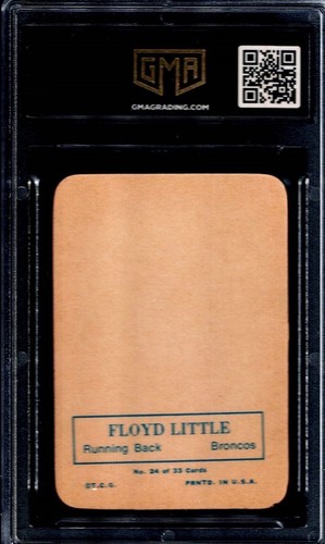 GMA 6 1970 Topps Brillante #24 Floyd Little Hof, Denver Broncos EX/MT - Imagen 2 de 2