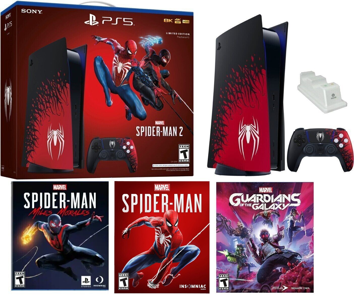 🕸Sony PS5 Disc Console Spider-Man 2 Limited Edition Marvel 4-Game Bundle🕸