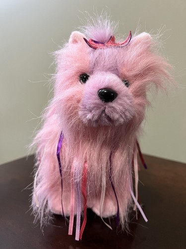 Ganz Webkinz Ribbon Yorkie Dog Pink Purple Stuffed Animal Plush No Code HM410 - Picture 8 of 14