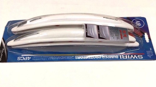 4 PCS WHITE CORNER SCRATCH PROTECTOR GUARD SWIRI BUMPER MOLDING FA71 - Imagen 4 de 10