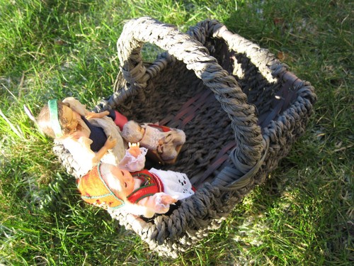 basket seagrass, shopping picnic, dark blue grey, storage/decor toy vintage, VGC - Picture 10 of 17
